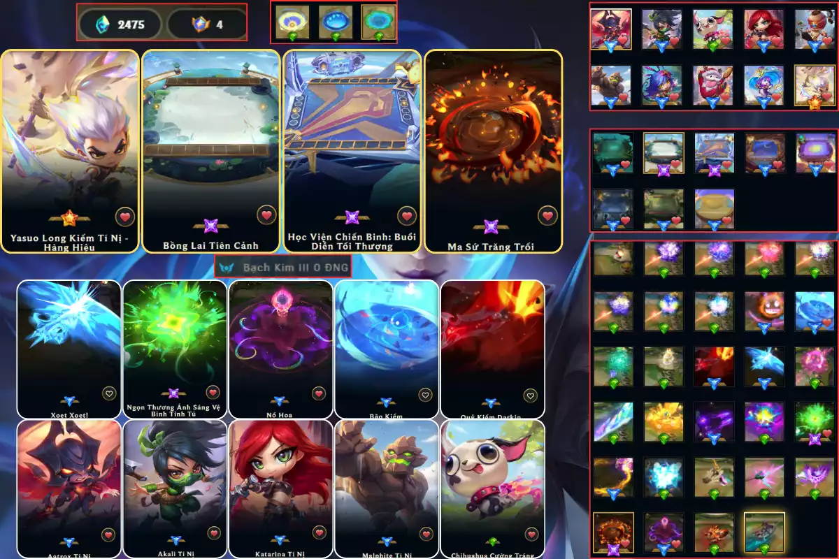 Combo Yasuo hàng hiệu + 2 sân vip